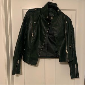 New, forest green, Vero Moda leather jacket